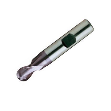 Europa Tools HSS-E End Mill - TiAlN Coated 2 Flute Ball Nose With Flatted Shank -16mm - protool-3ada